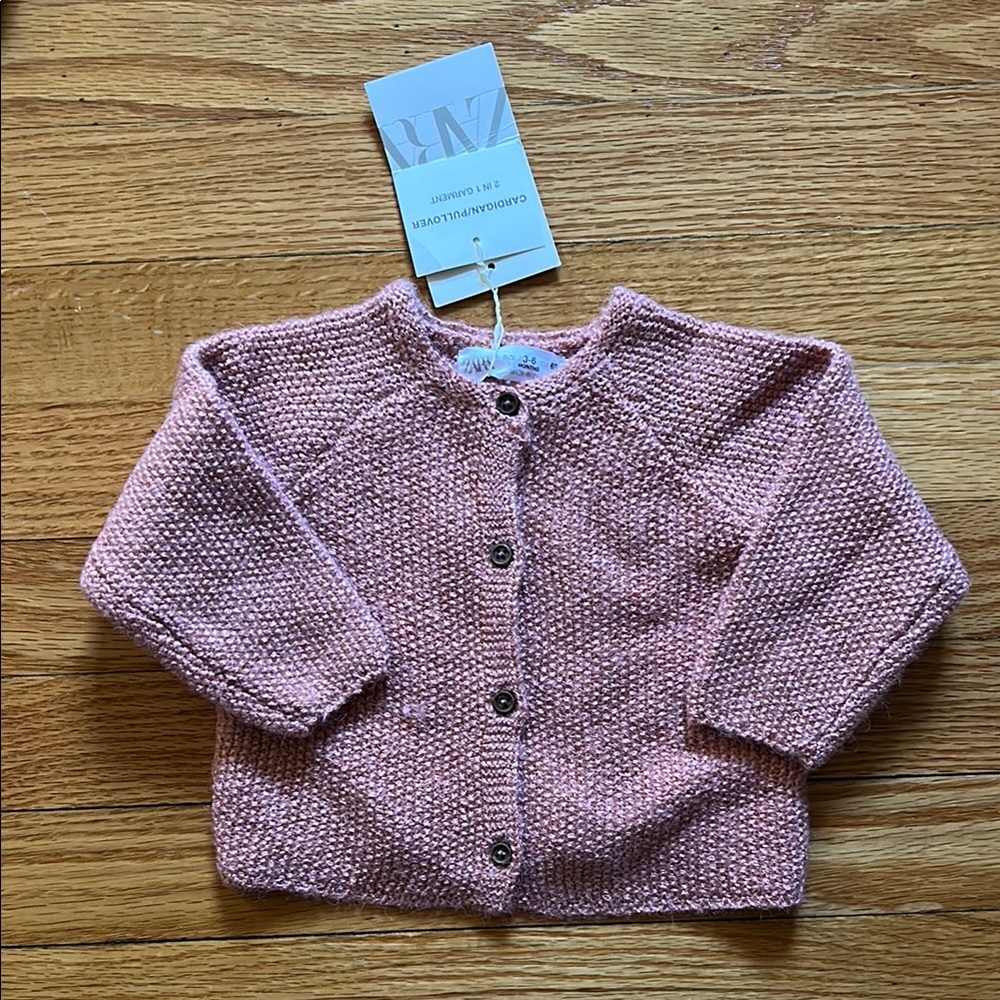 Zara Pink Knit Baby Cardigan
